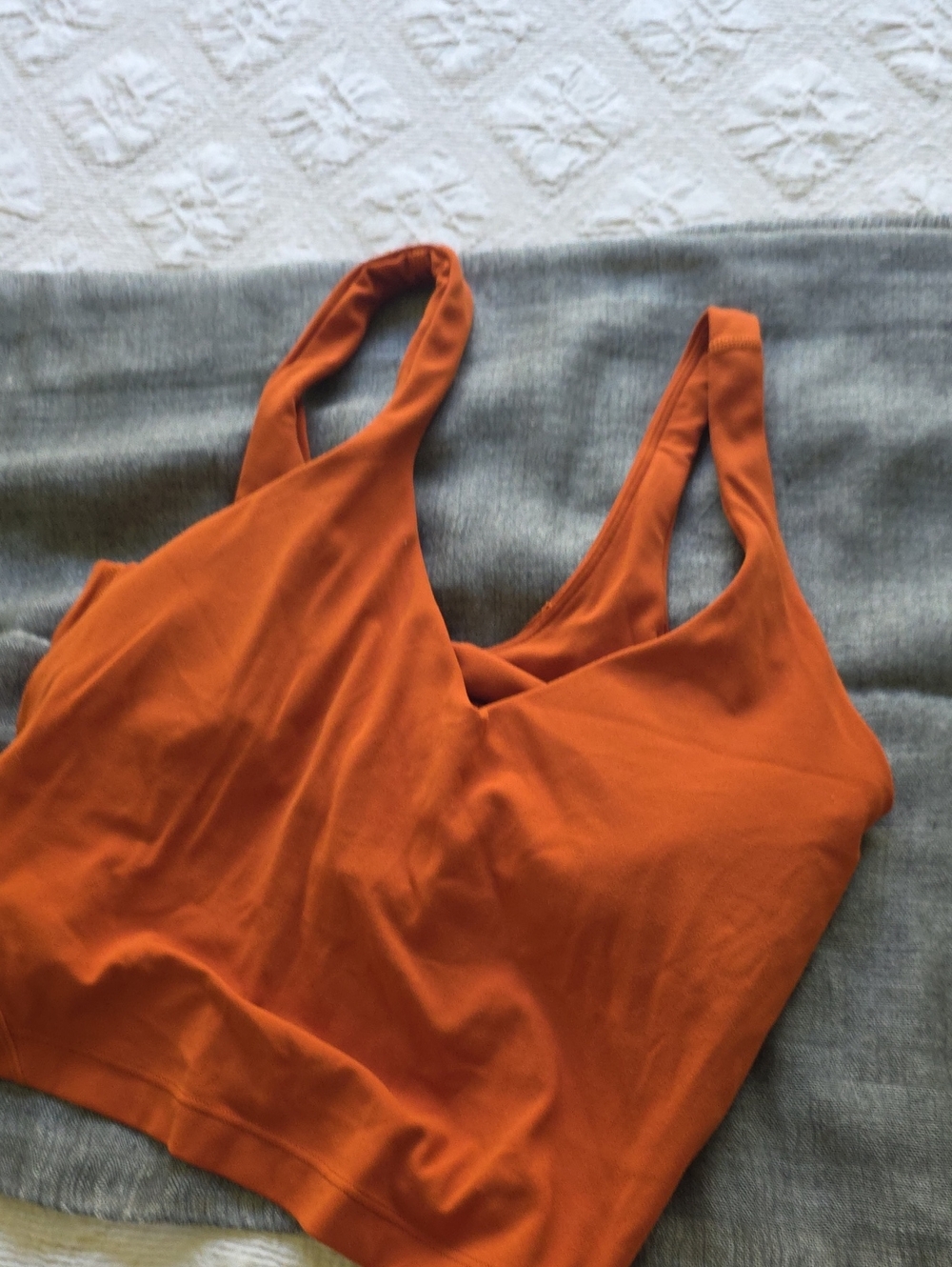 lululemon athletica Rust Orange V‑Neck Sleeveless Crop Tank